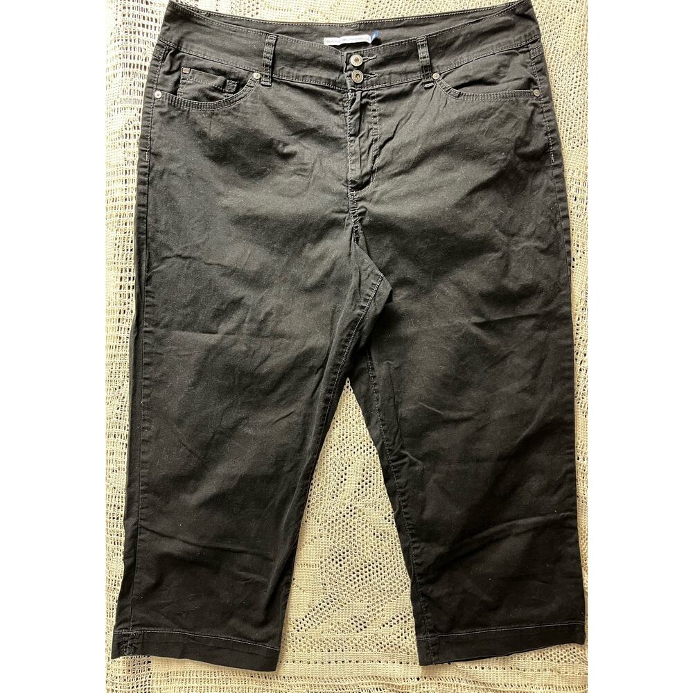 Bandalino Women’s Black Pants - Size 16, Classic Straight Leg, Cropped
